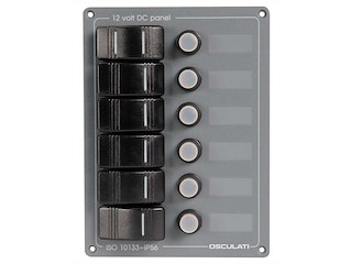 Pannello elettrico 6 interruttori riarmabili - Verticale -