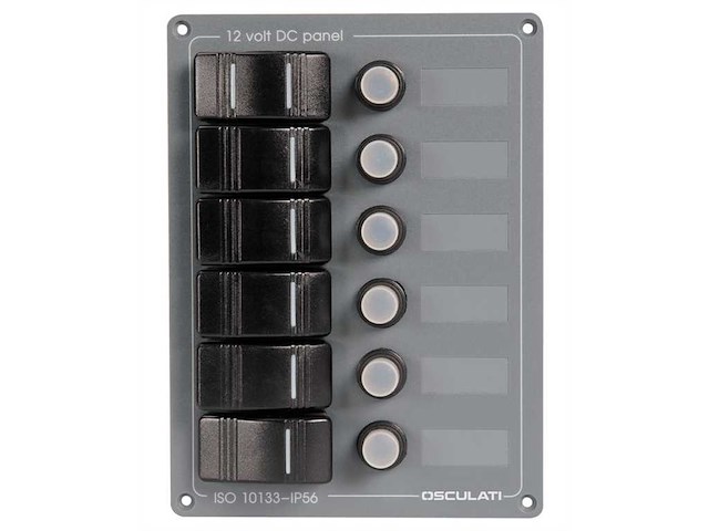 Pannello elettrico 6 interruttori riarmabili - Verticale -