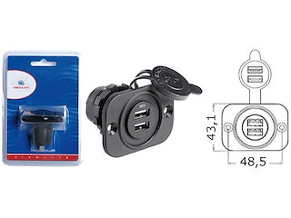 Presa doppia USB - Nero