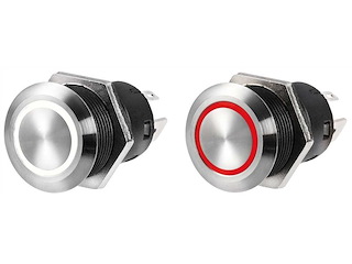 Interruttore FLAT inox - ON-OFF 12 V Luce blu