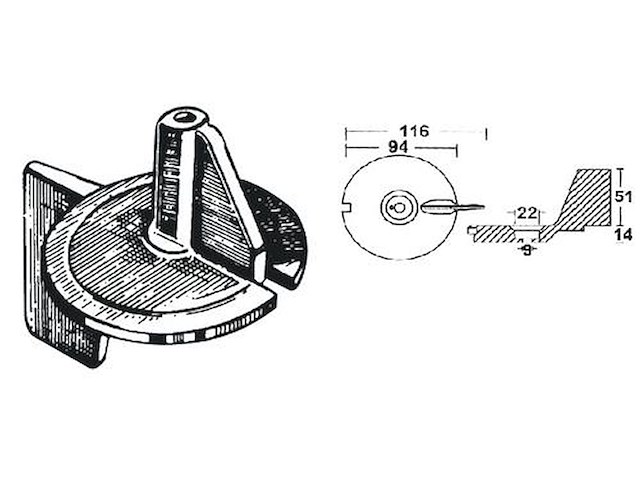 Anodo per motori 9,9 / 25 Hp  - MERCURY / MARINER / MERCRUISER -