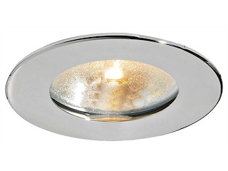 Faretto alogeno inox lucido e vetro satinato IP65