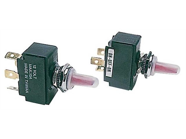 Interruttore illuminato a levetta ON - OFF - ON