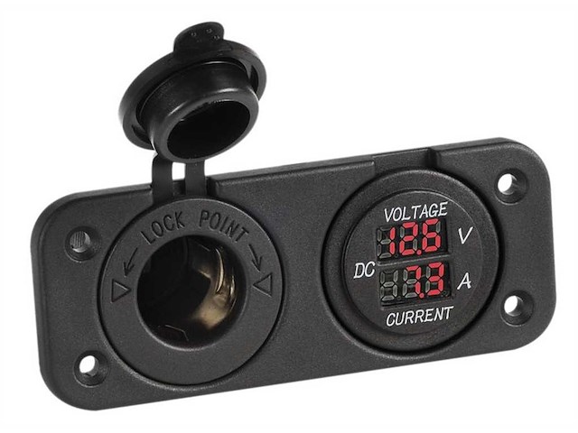 Voltometro digitale + amperometro digitale + presa corrente