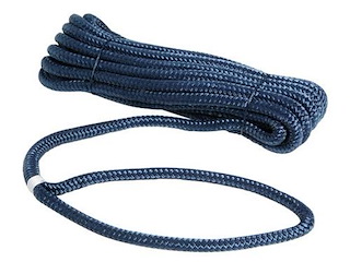 Cima di ormeggio con occhio Blu Navy - 16 mm. -