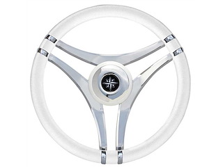 Volante Impact con razze in acciaio inox - Bianco