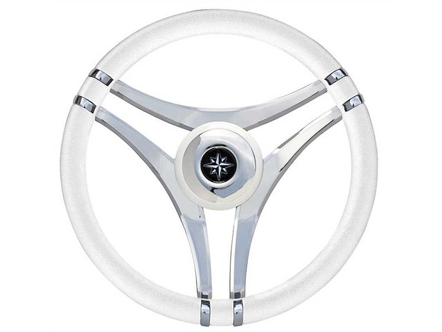 Volante Impact con razze in acciaio inox - Bianco