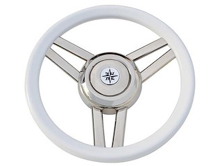 Volante "Magnifico" a 3 razze ovalizzate - Bianco -