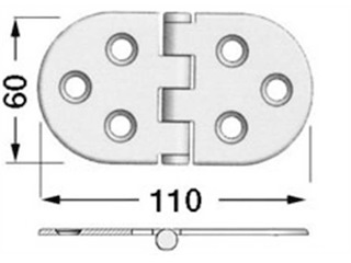 Cerniera 110 x 60 x 3 mm. Heavy Duty