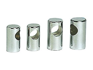 Supporto inox cilindrico terminale - Ø 25 x 65 mm. -