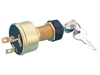 Blocchetto accensione in ottone con chiave - 3 terminali -