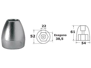 Ogiva Bravo III alluminio - MERCURY / MARINER / MERCRUISER - 