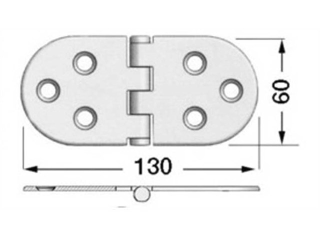 Cerniera 130 x 60 x 3 mm. Heavy Duty