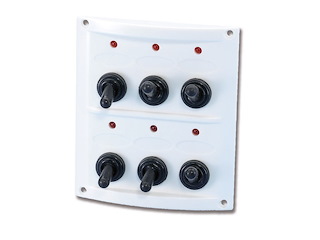 Pannello elettrico  "Pilot" 6 interruttori con led luminosi bianco