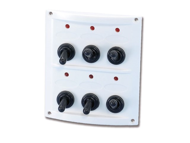 Pannello elettrico  "Pilot" 6 interruttori con led luminosi bianco