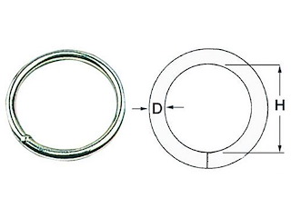 Anello in acciaio inox lucidato 5 x 35 mm. 