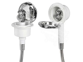 Box doccia a parete Classic Evo bianco - Tubo in nylon bianco 2,5 m