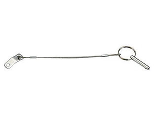 Piastrina inox + cavetto inox Ø mm 1,6 + spina inox