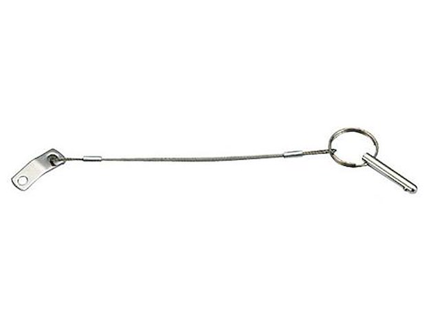 Piastrina inox + cavetto inox Ø mm 1,6 + spina inox