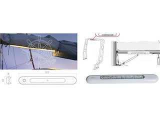 Plafoniera lineare a 10 Led da appoggio concava stagna