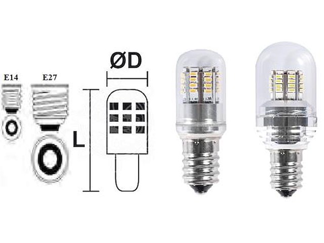 Lampadina LED SMD zoccolo E14 + copertura vetro - 3,5 W -