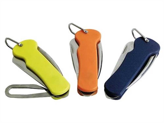 Coltello con impugnatura in plastica - Giallo -