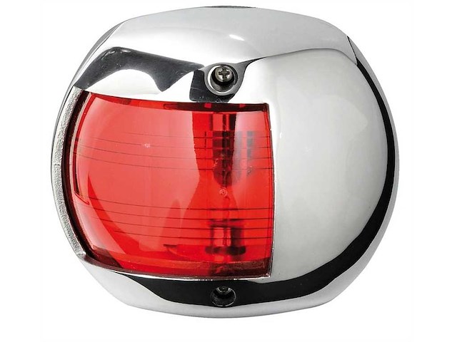 Luce di navigazione Classic corpo in acciaio Inox - Rossa