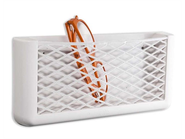 Tasca portaoggetti con rete in gomma - Bianca -