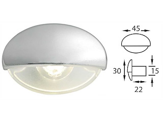 Luce a LED Batsystem - Corpo cromato luce bianca