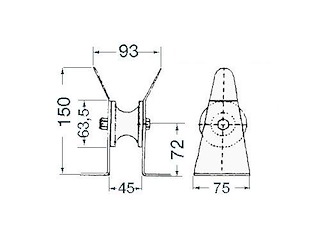 Musone di prua per delfiniera - stretto -
