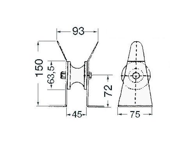 Musone di prua per delfiniera - stretto -