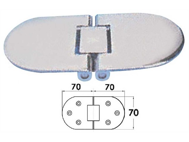 Cerniera cieca per tavoli ribaltabili 140 x 70 x 2,8 mm