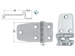Cerniera a sbalzo 67,5 x 37 x 20 mm