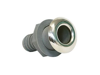 Ombrinale / Scarico a mare in nylon ed acciaio inox - 19 mm. -