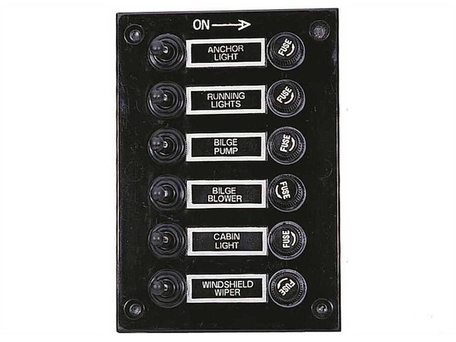 Pannello elettrico "Boat" 6 interruttori 