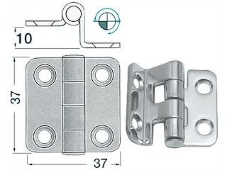 Cerniera a sbalzo 37 x 37 x 10 mm