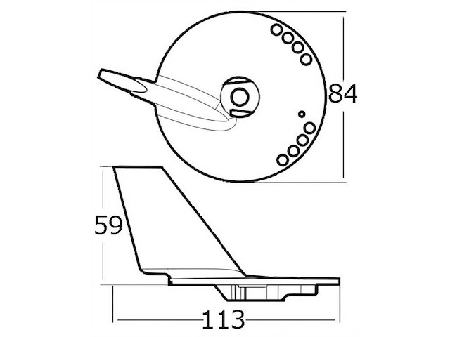 Anodo in alluminio  per 70 HP - OMC / JOHNSON / EVINRUDE -