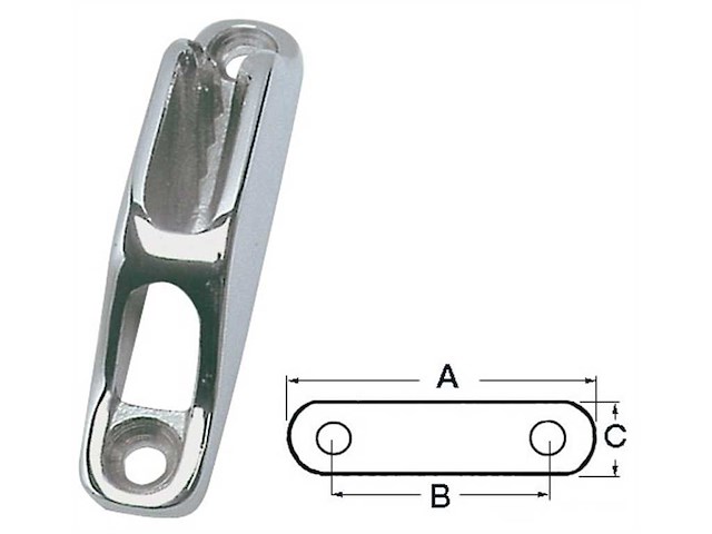 Strozzascotte in acciaio inox - 82 x 66 x 18 mm.