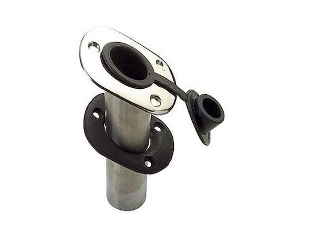 Portacanna ad incasso in acciaio inox - 30° tappo nero -