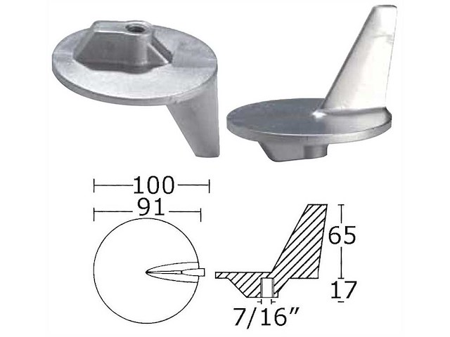 Pinna fuoribordo 50 / 140 Hp - MERCURY / MARINER / MERCRUISER -