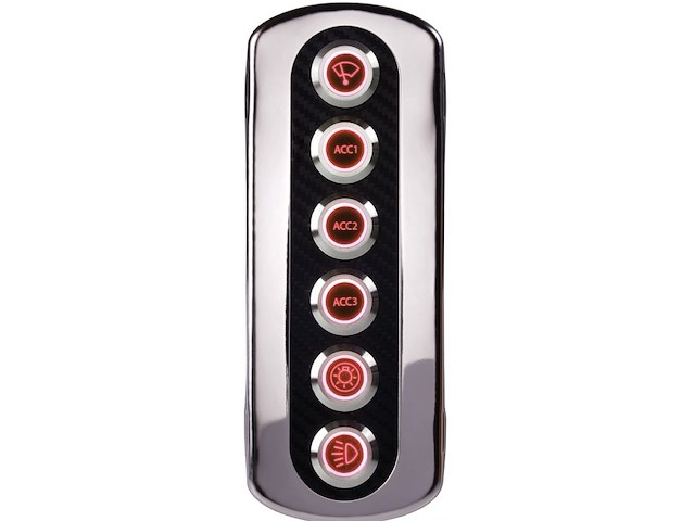 Pannello interruttori in fibra di carbonio LED Rosso