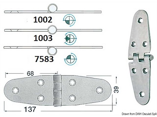 Cerniere acciaio inox Spessore 2 mm