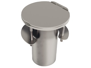 Boccola da incasso dritta con cop. a cerniera  - Ø 38 mm -