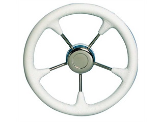 Volante in poliuretano ed acciaio colore bianco 280 mm