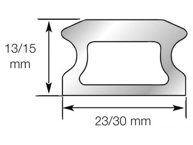 Rotaia LEWMAR forata 3032 mm - carrelli misura 2