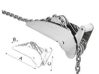 Musone CAN basculante in acciaio inox lucidato - 330 mm. - 