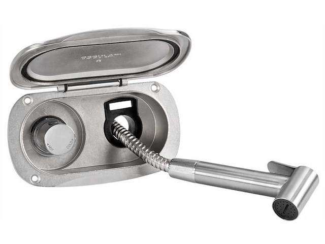 Box doccia Elissa con miscelatore e doccia Tiger - Tubo in PVC retinato da 2,5 mt