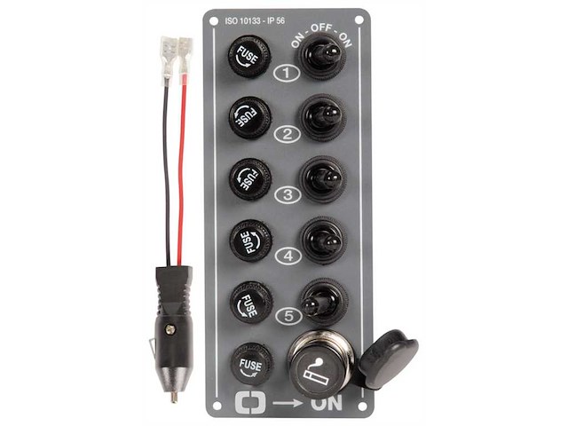 Pannello elettrico - Basic - 5 interruttori + spina accendisigari