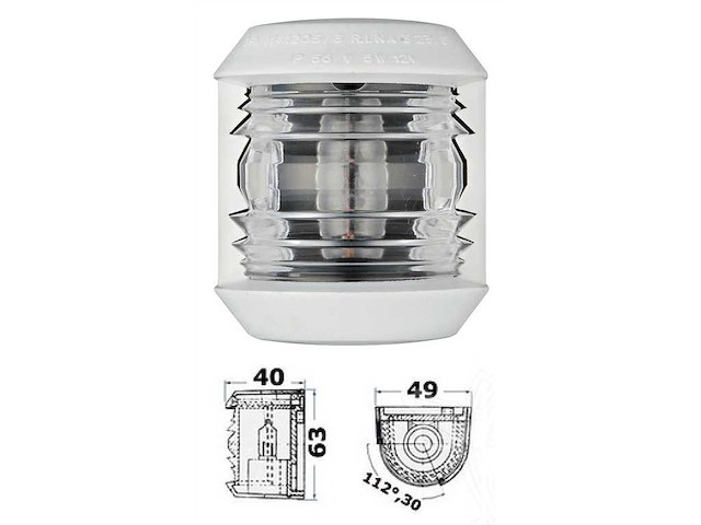 Luce di navigazione Utility Compact corpo Bianco - Prua