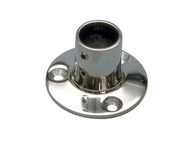 Basetta tonda in acciaio inox da fusione 90° 22 mm